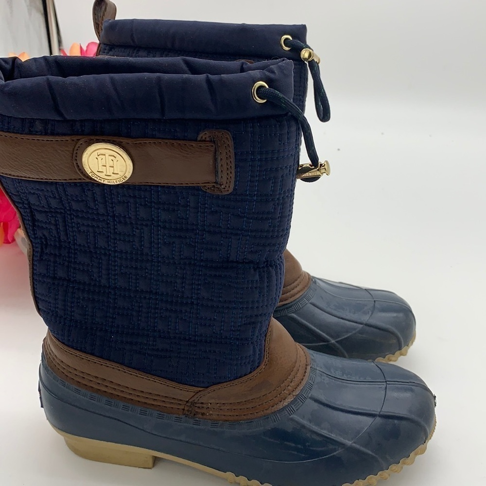 Tommy Hilfiger Navy Blue Rain Duck Boots Sz. WRB1545E